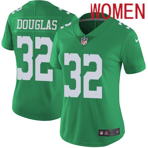 Women Philadelphia Eagles 32 Rasul Douglas Nike Green Vapor Limited Rush NFL Jersey